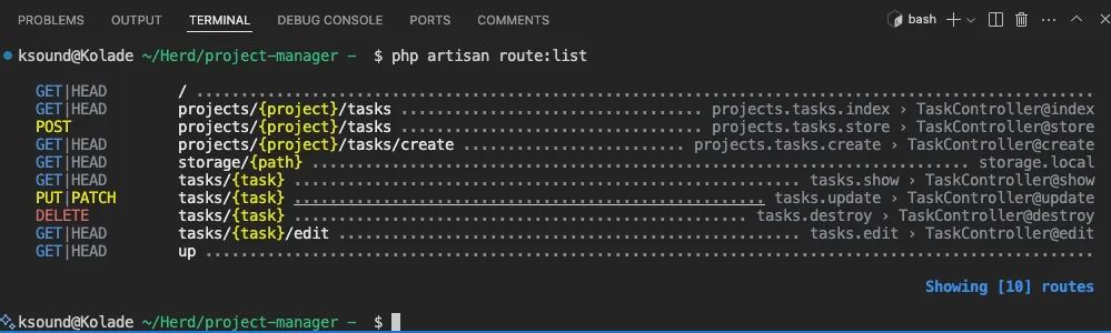 Laravel routes with the shallow() function