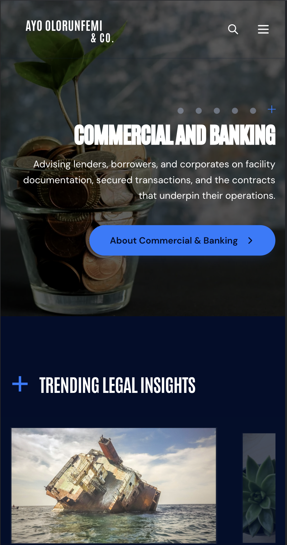 Ayo Olorunfemi SAN legal practice website — mobile view